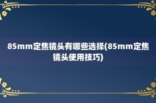 85mm定焦镜头有哪些选择(85mm定焦镜头使用技巧)