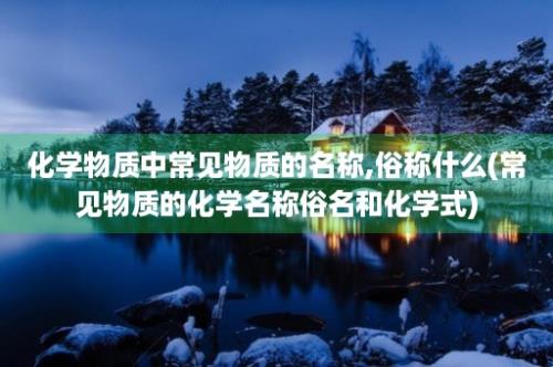 化学物质中常见物质的名称,俗称什么(常见物质的化学名称俗名和化学式)