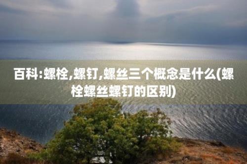 百科:螺栓,螺钉,螺丝三个概念是什么(螺栓螺丝螺钉的区别)