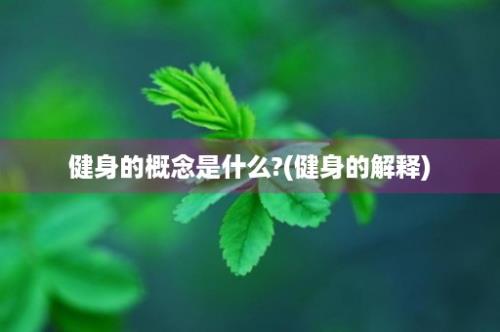 健身的概念是什么?(健身的解释)