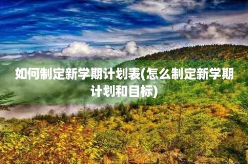 如何制定新学期计划表(怎么制定新学期计划和目标)