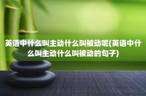 英语中什么叫主动什么叫被动呢(英语中什么叫主动什么叫被动的句子)