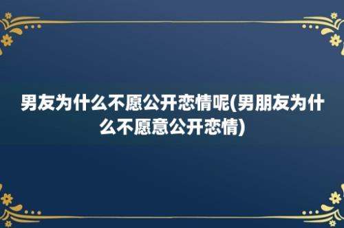 男友为什么不愿公开恋情呢(男朋友为什么不愿意公开恋情)