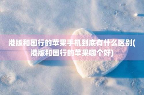 港版和国行的苹果手机到底有什么区别(港版和国行的苹果哪个好)