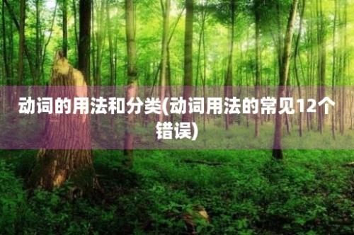 动词的用法和分类(动词用法的常见12个错误)