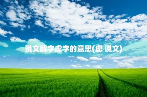 说文解字虑字的意思(虑 说文)