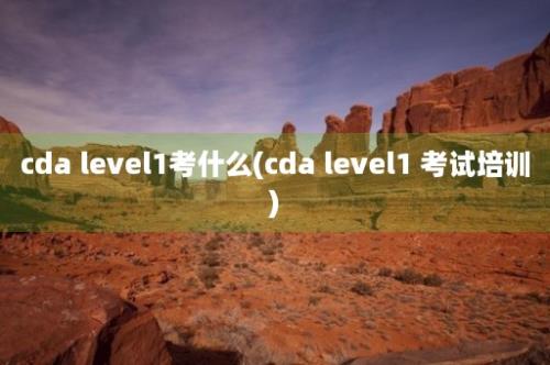 cda level1考什么(cda level1 考试培训)