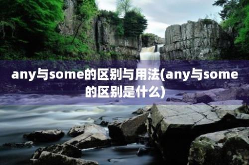 any与some的区别与用法(any与some的区别是什么)