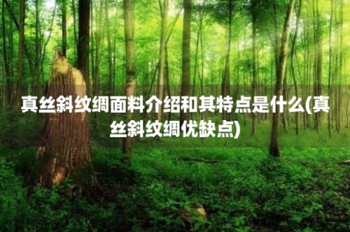 真丝斜纹绸面料介绍和其特点是什么(真丝斜纹绸优缺点)