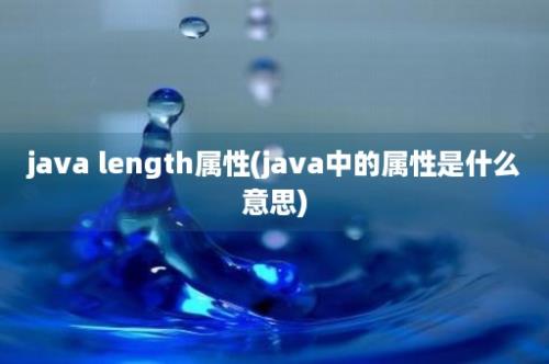 java length属性(java中的属性是什么意思)