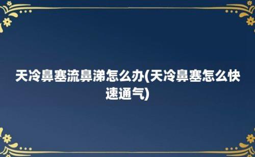 天冷鼻塞流鼻涕怎么办(天冷鼻塞怎么快速通气)