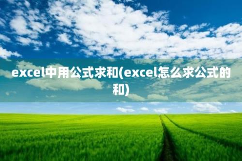 excel中用公式求和(excel怎么求公式的和)