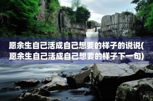 愿余生自己活成自己想要的样子的说说(愿余生自己活成自己想要的样子下一句)