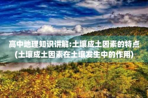 高中地理知识讲解:土壤成土因素的特点(土壤成土因素在土壤发生中的作用)