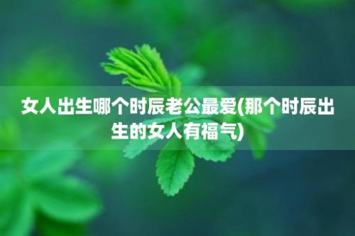 女人出生哪个时辰老公最爱(那个时辰出生的女人有福气)