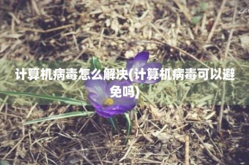 计算机病毒怎么解决(计算机病毒可以避免吗)