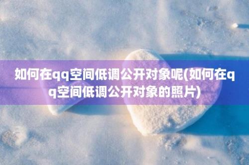 如何在qq空间低调公开对象呢(如何在qq空间低调公开对象的照片)