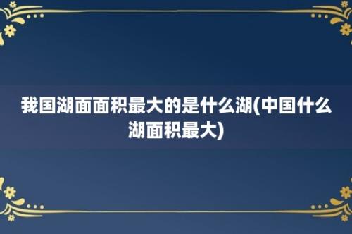 我国湖面面积最大的是什么湖(中国什么湖面积最大)