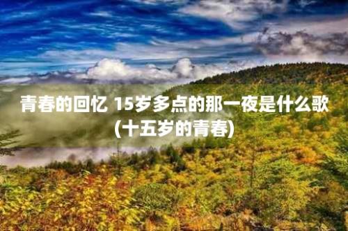 青春的回忆 15岁多点的那一夜是什么歌(十五岁的青春)