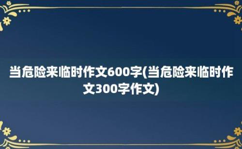 当危险来临时作文600字(当危险来临时作文300字作文)