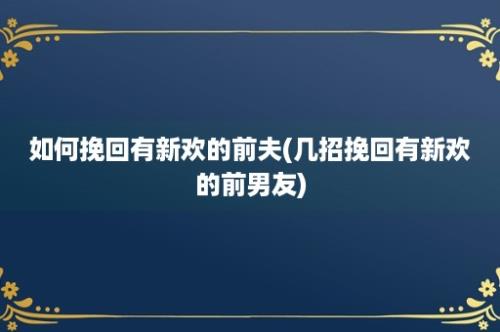 如何挽回有新欢的前夫(几招挽回有新欢的前男友)