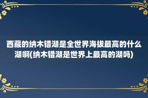 西藏的纳木错湖是全世界海拔最高的什么湖啊(纳木错湖是世界上最高的湖吗)