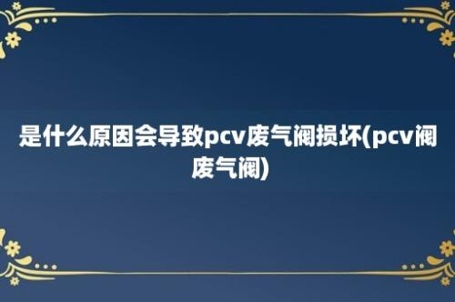 是什么原因会导致pcv废气阀损坏(pcv阀 废气阀)