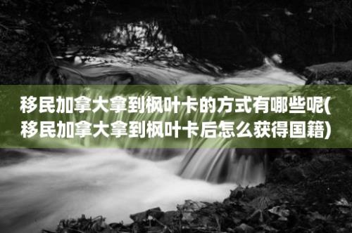 移民加拿大拿到枫叶卡的方式有哪些呢(移民加拿大拿到枫叶卡后怎么获得国籍)