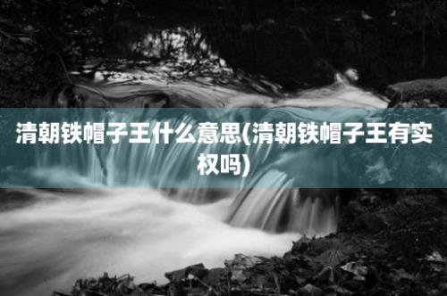 清朝铁帽子王什么意思(清朝铁帽子王有实权吗)