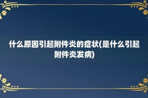 什么原因引起附件炎的症状(是什么引起附件炎发病)