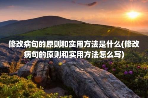 修改病句的原则和实用方法是什么(修改病句的原则和实用方法怎么写)