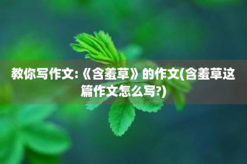 教你写作文:《含羞草》的作文(含羞草这篇作文怎么写?)