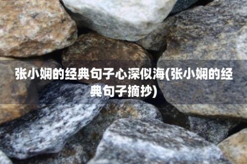 张小娴的经典句子心深似海(张小娴的经典句子摘抄)