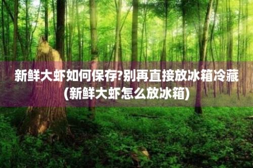 新鲜大虾如何保存?别再直接放冰箱冷藏(新鲜大虾怎么放冰箱)