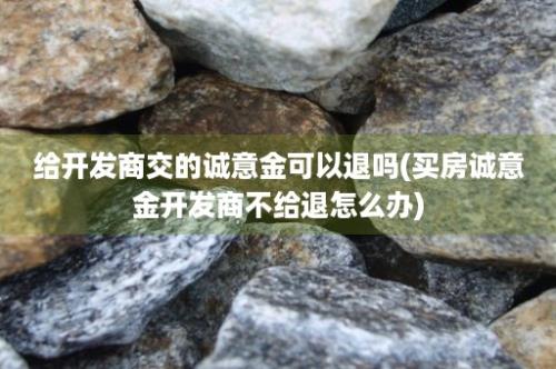 给开发商交的诚意金可以退吗(买房诚意金开发商不给退怎么办)