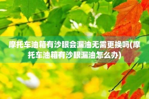 摩托车油箱有沙眼会漏油无需更换吗(摩托车油箱有沙眼漏油怎么办)