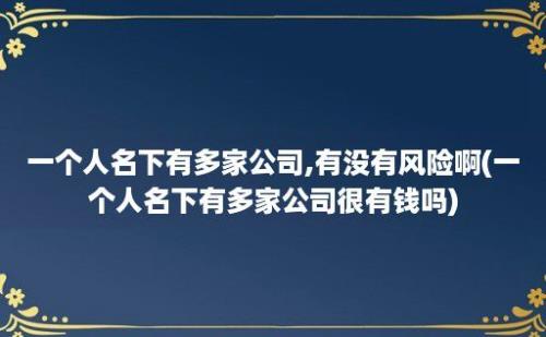 一个人名下有多家公司,有没有风险啊(一个人名下有多家公司很有钱吗)