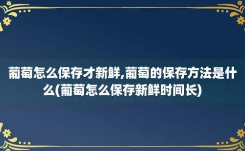 葡萄怎么保存才新鲜,葡萄的保存方法是什么(葡萄怎么保存新鲜时间长)