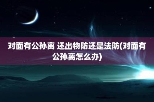 对面有公孙离 还出物防还是法防(对面有公孙离怎么办)