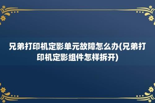 兄弟打印机定影单元故障怎么办(兄弟打印机定影组件怎样拆开)