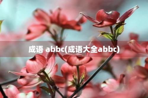 成语 abbc(成语大全abbc)