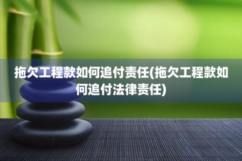 拖欠工程款如何追付责任(拖欠工程款如何追付法律责任)