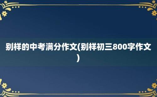 别样的中考满分作文(别样初三800字作文)