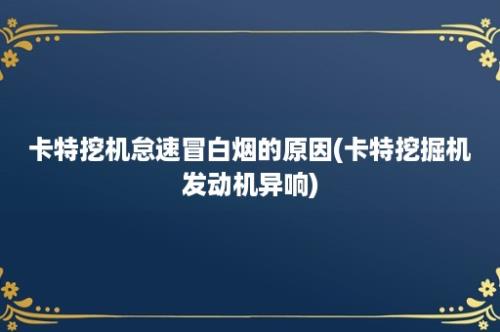 卡特挖机怠速冒白烟的原因(卡特挖掘机发动机异响)