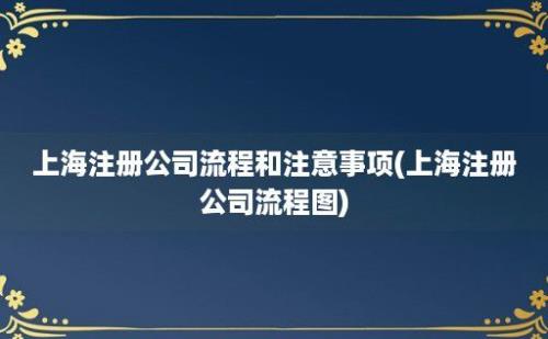 上海注册公司流程和注意事项(上海注册公司流程图)