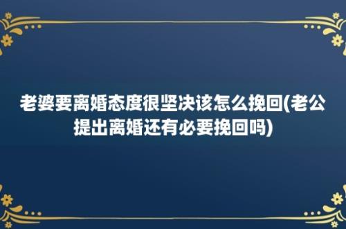 老婆要离婚态度很坚决该怎么挽回(老公提出离婚还有必要挽回吗)