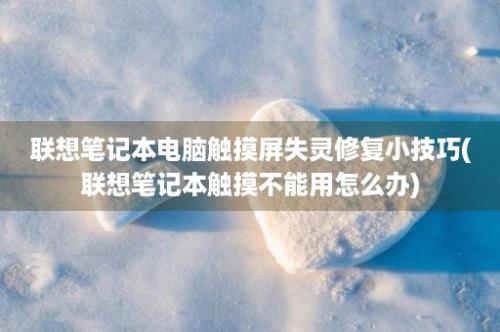 联想笔记本电脑触摸屏失灵修复小技巧(联想笔记本触摸不能用怎么办)