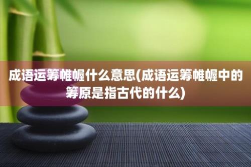 成语运筹帷幄什么意思(成语运筹帷幄中的筹原是指古代的什么)