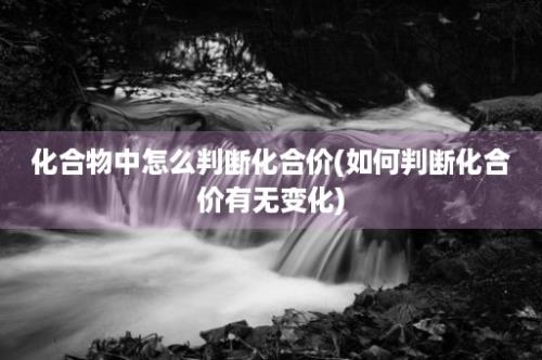 化合物中怎么判断化合价(如何判断化合价有无变化)