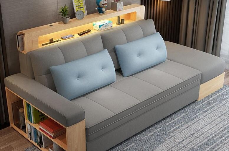 实木折叠沙发床